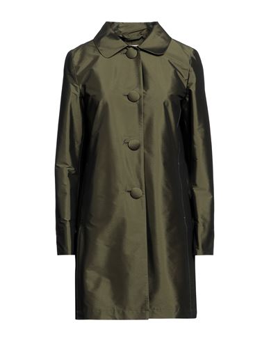 Herno Woman Overcoat Military Green Size 10 Polyester, Polyamide, Elastane