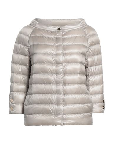 Herno Woman Down Jacket Light Grey Size 2 Polyamide, Cotton, Acetate