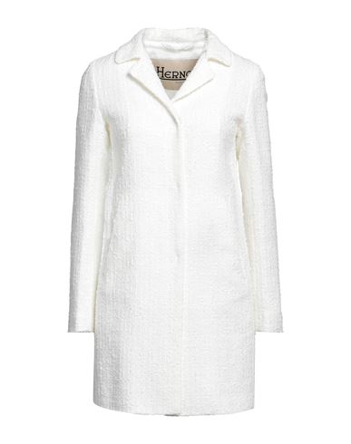 Herno Woman Overcoat White Size 2 Cotton, Viscose, Polyamide