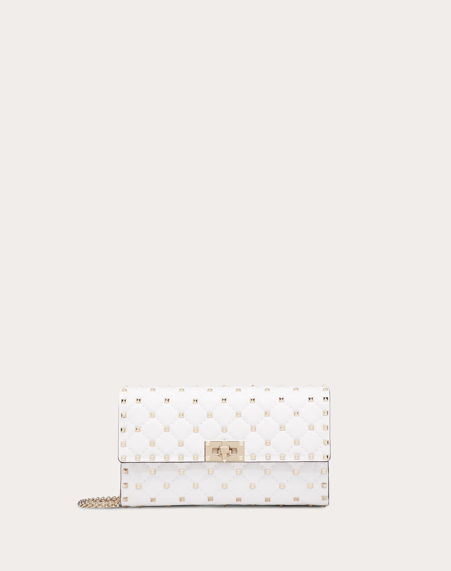 Rockstud spike nappa leather crossbody clutch bag Clearance