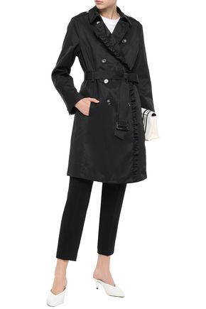 dkny ruffle trench coat