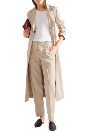 Akris Teri Belted Cotton And Silk-blend Gabardine Trench Coat In Sand
