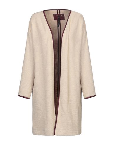Woman Overcoat & Trench Coat Sand Size 2 Polyester, Cotton, Elastane