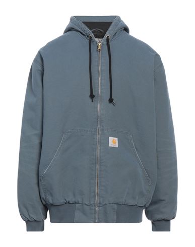 Shop Carhartt Man Jacket Bright Blue Size Xxl Organic Cotton