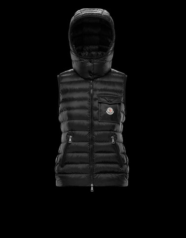 moncler womens gilet with fur hood