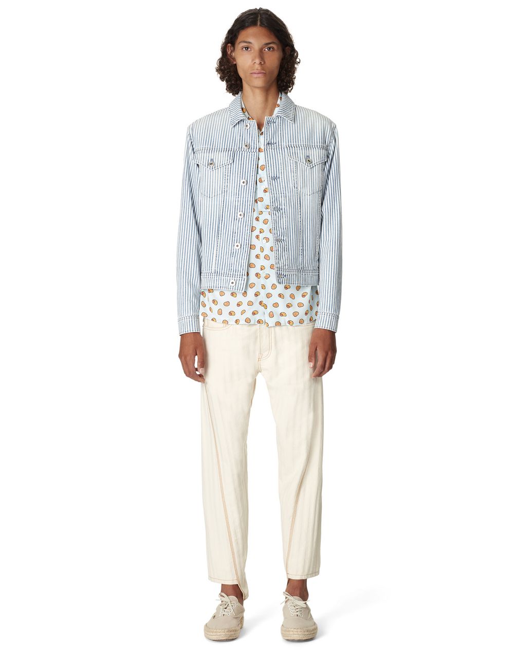 mens striped denim jacket