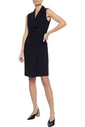 Iris & Ink Laurel Double-breasted Cady Dress In Black