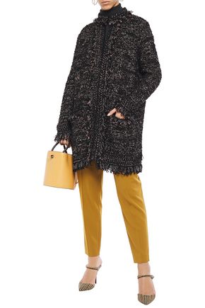 M Missoni Frayed Metallic Bouclé-knit Coat In Black