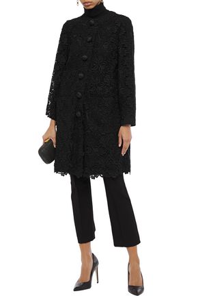 Dolce & Gabbana Scalloped Guipure Lace Jacket In Black