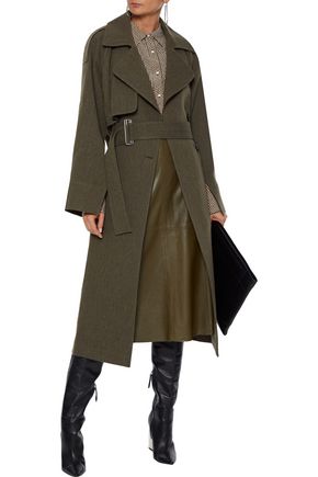 Victoria Beckham Oversized Gabardine Trench Coat In Army Green