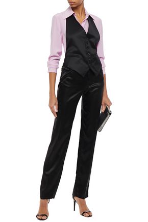 Mm6 Maison Margiela Satin Vest In Black