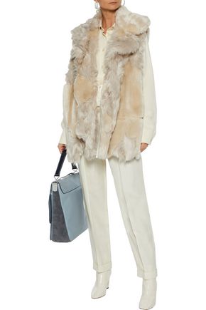 Stella Mccartney Aurora Faux Fur Vest In Ecru