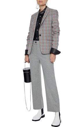 Rag & Bone Rylie Check One-button Wool Blazer In Stone