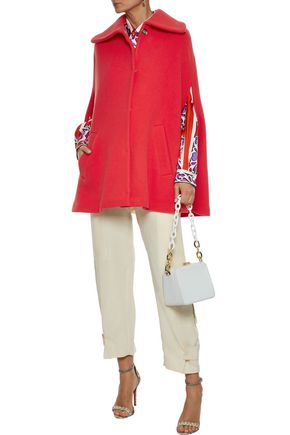 Emilio Pucci Wool And Cashmere-blend Felt Cape In Tomato Red