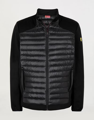 Giacca biker uomo in nylon e Softshell imbottita in Real Down