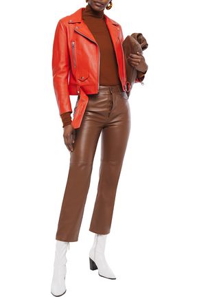 papaya leather jacket
