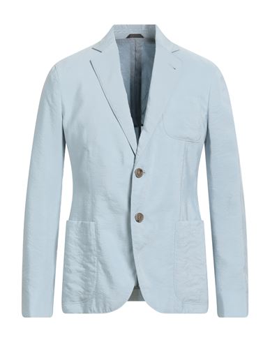 Giorgio Armani Man Suit Jacket Sky Blue Size 40 Silk, Polyamide