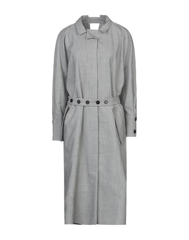 Woman Overcoat & Trench Coat White Size 8 Cotton, Viscose, Elastane