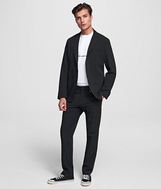 Karl Lagerfeld Hombre Chaqueta Sin Forro Black 66% Poliéster, 28% Viscosa, 6% Elastán, Tamaño: 46