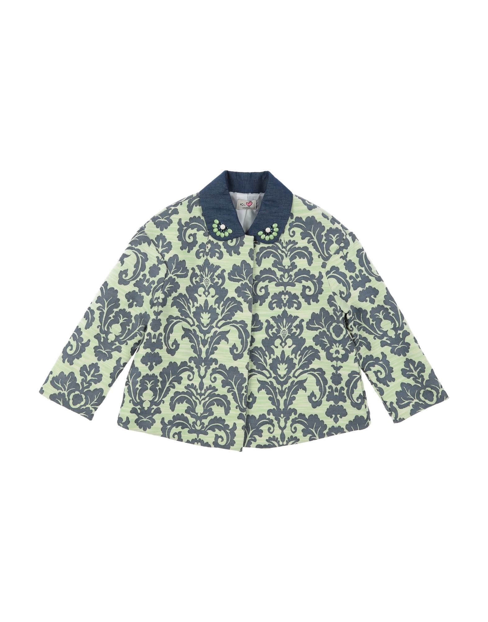 Ki6? Who Are You? Kids'  Overcoats In Light Green