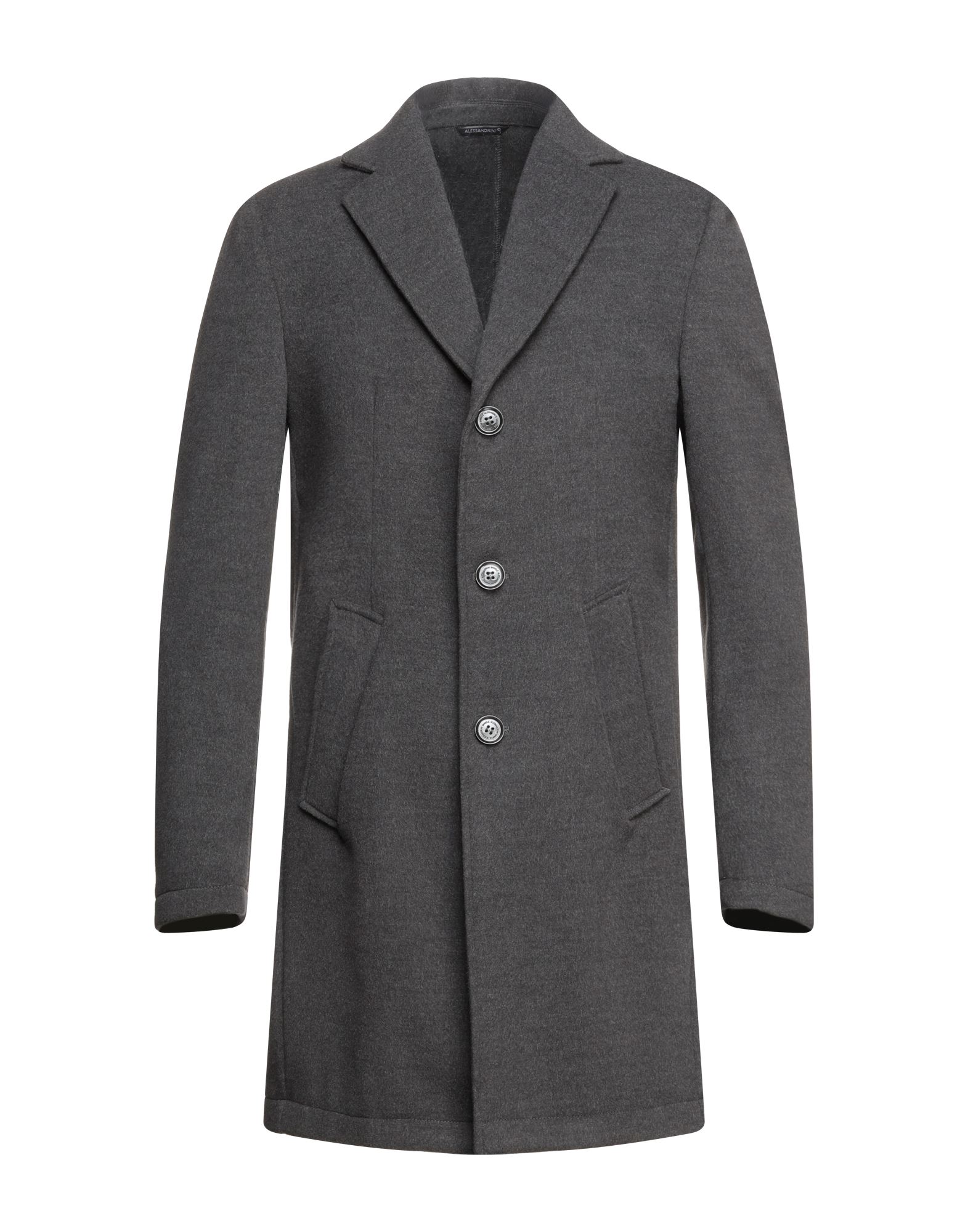 Shop Grey Daniele Alessandrini Man Coat Lead Size 44 Polyester, Viscose, Elastane
