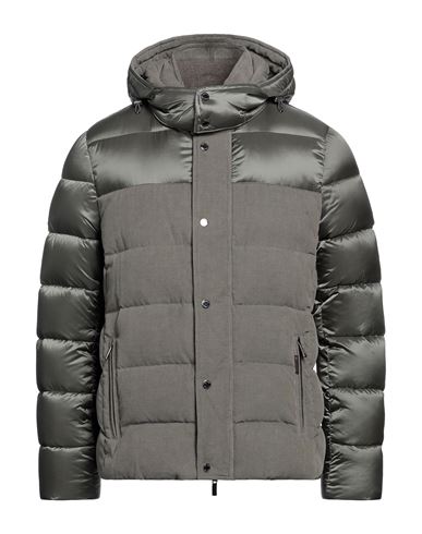 Moorer Man Puffer Khaki Size 50 Cotton, Cashmere, Polyamide, Wool, Acrylic In Gray