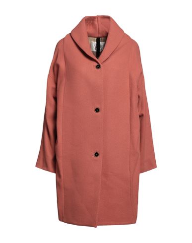 Attic And Barn Woman Coat Pastel Pink Size 6 Virgin Wool, Polyamide In Metallic