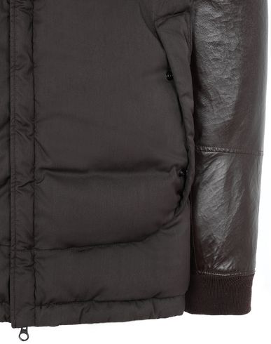 stone island featherweight leather down jacket