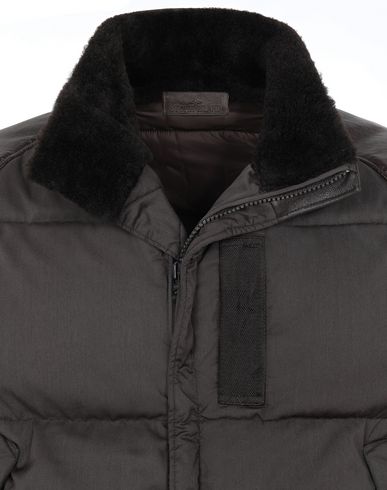 stone island featherweight leather down jacket