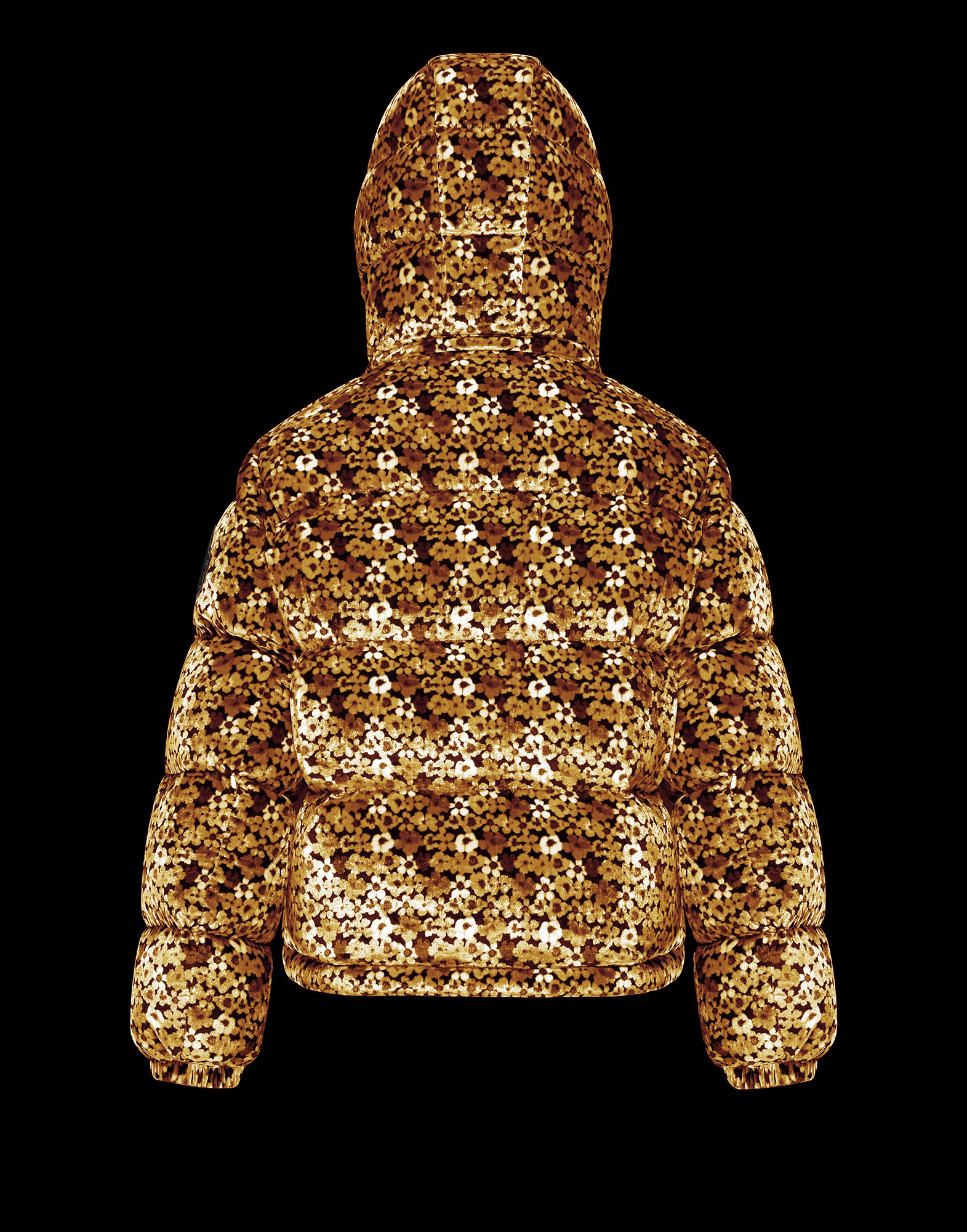 gold moncler coat