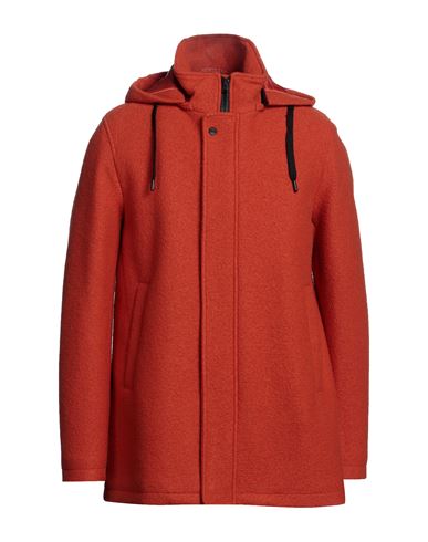 Herno Man Coat Rust Size 42 Virgin Wool, Viscose, Polyurethane In Red
