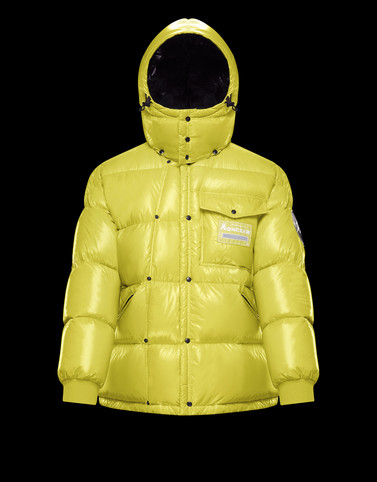yellow moncler puffer jacket