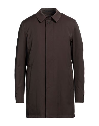 Angelo Nardelli Man Jacket Dark Brown Size 42 Polyester, Cotton