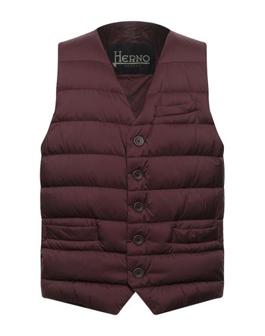Herno Man Down Jacket Burgundy Size 36 Polyamide, Polyurethane, Acetate, Polyester In Red