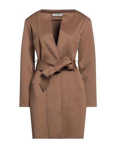 Alpha Studio Woman Overcoat & Trench Coat Khaki Size 10 Polyester, Elastane In Beige