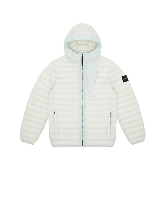 Jacket Man 40132 LOOM WOVEN DOWN CHAMBERS STRETCH NYLON-TC Front STONE ISLAND JUNIOR