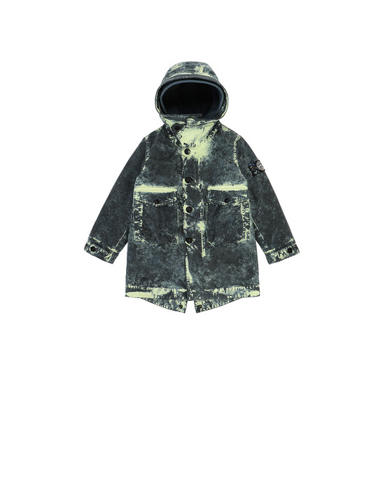 Mid-length jacket Man 41638 PAINTBALL CAMO COTTON CANVAS Front STONE ISLAND BABY