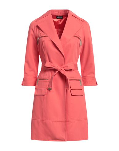 Elisabetta Franchi Woman Overcoat Coral Size 4 Cotton In Red