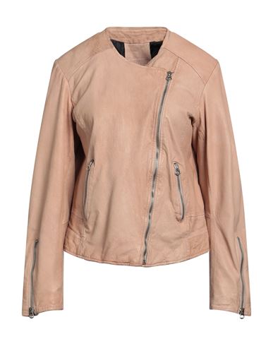Masterpelle Woman Jacket Blush Size 10 Soft Leather In Pink