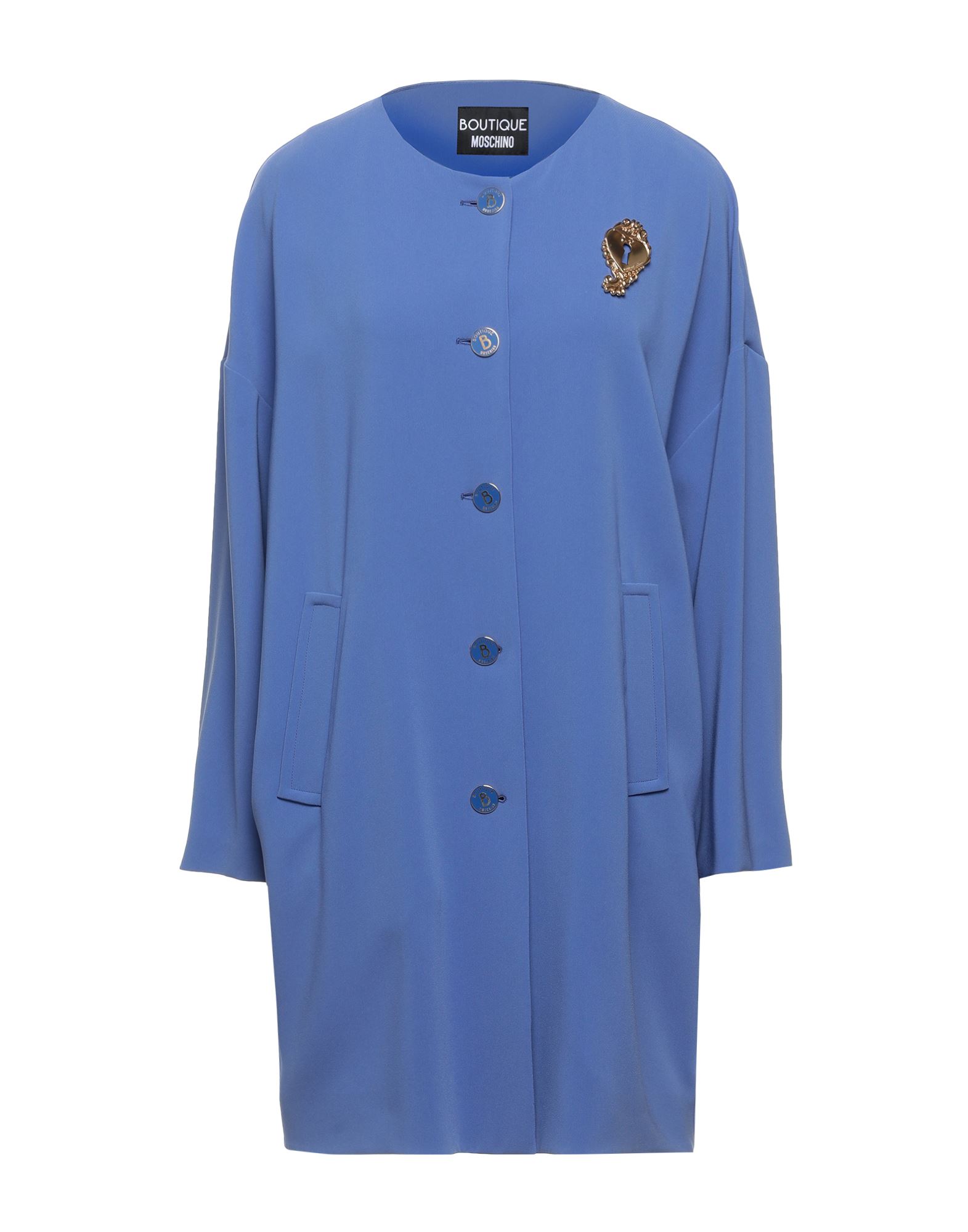 Boutique Moschino Overcoats In Pastel Blue