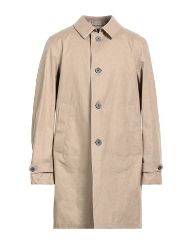 Herno Man Overcoat Sand Size 46 Linen, Polyurethane In Beige