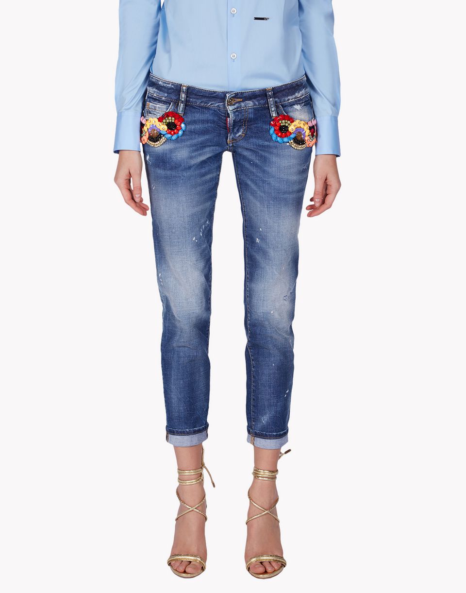 Dsquared2 Medium Waist Super Slim Jeans, Jeans Women - Dsquared2 Online ...