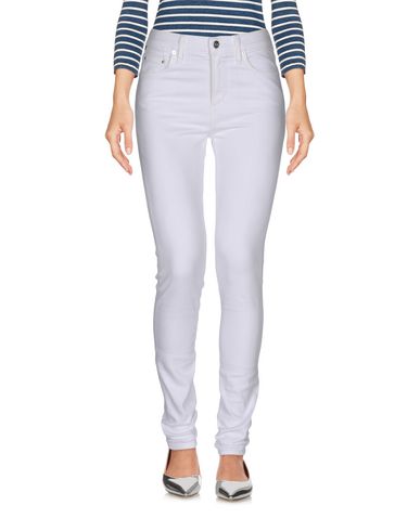 Woman Jeans White Size 24 Cotton, Elastane