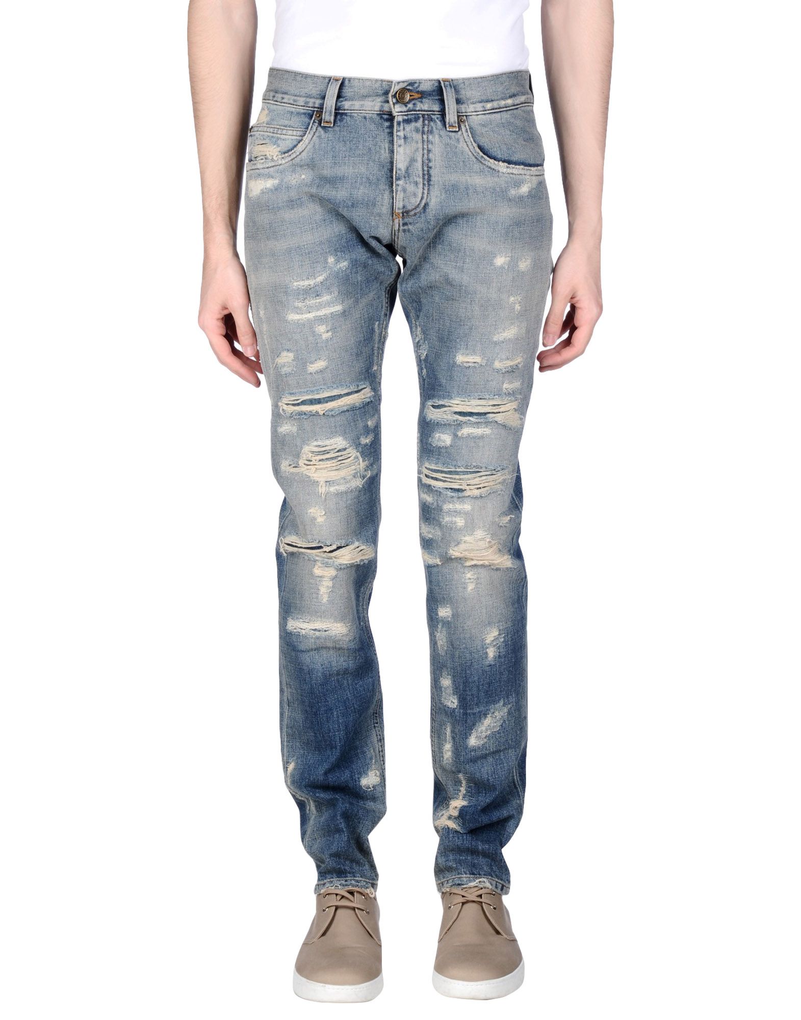 DOLCE & GABBANA DOLCE & GABBANA MAN JEANS BLUE SIZE 28 COTTON, BOVINE LEATHER,42570363UK 6