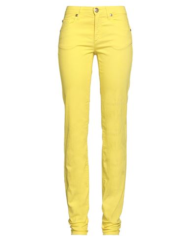 Angelo Marani Woman Jeans Yellow Size 8 Cotton, Polyester