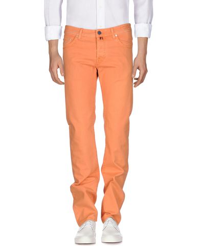 JACOB COHЁN JACOB COHЁN MAN DENIM PANTS ORANGE SIZE 33 COTTON, ELASTANE