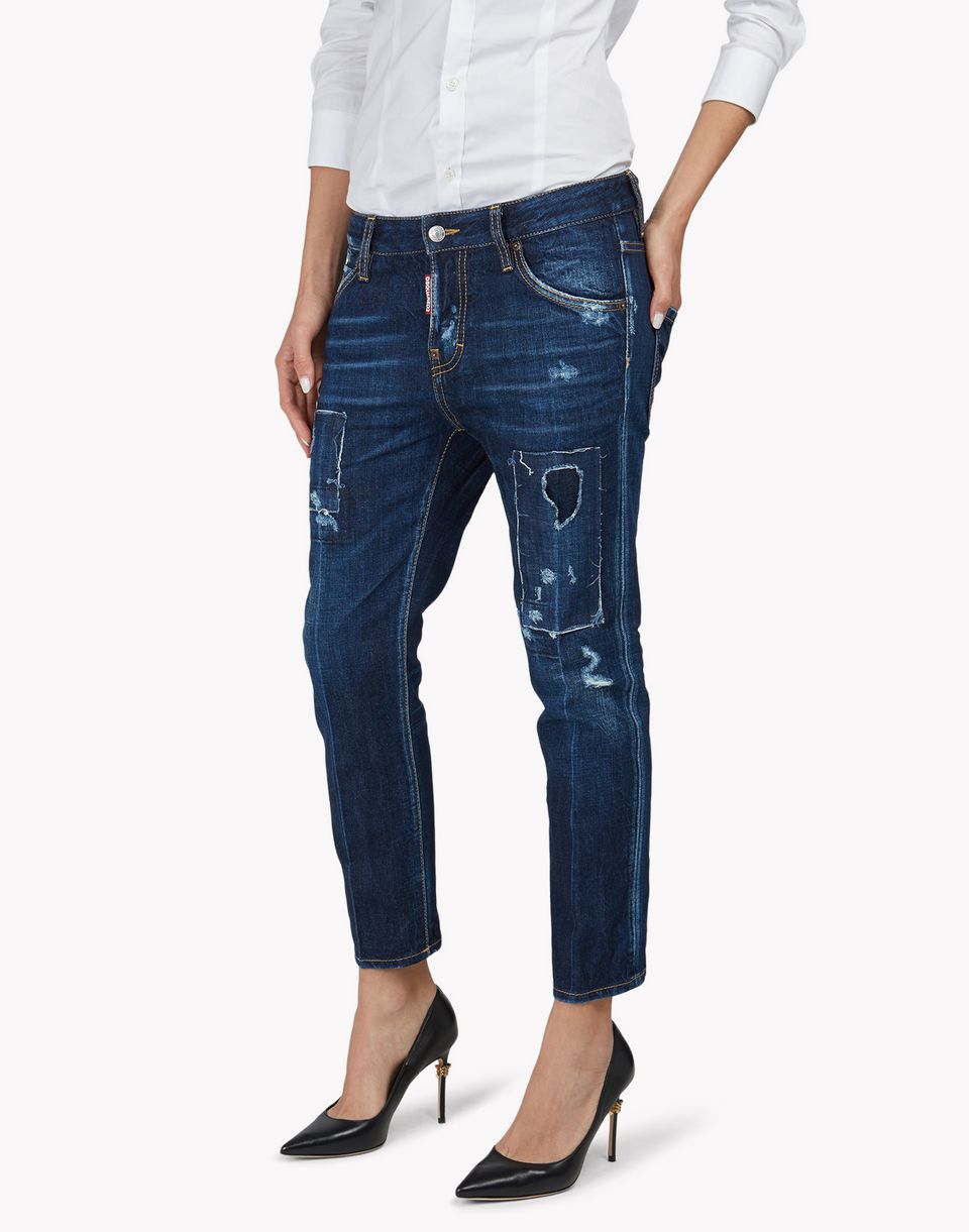 Dsquared2 Cool Girl Cropped Jeans Blue - 5 Pockets for Women | Official ...