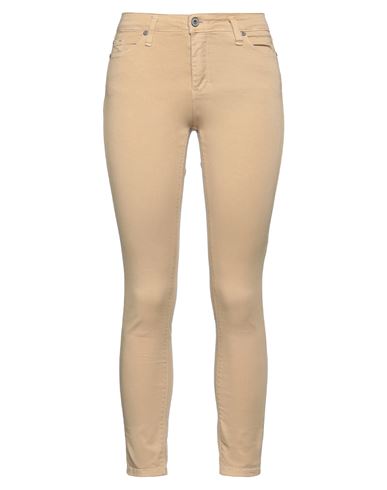 Woman Pants Beige Size L Cotton, Polyester, Elastane