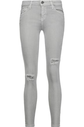 CURRENT/ELLIOTT The Stiletto mid-rise distressed skinny jeans