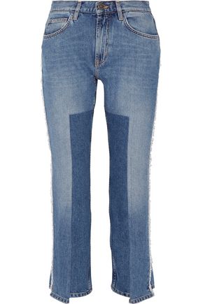 M.I.H JEANS Jeanne cropped striped straight-leg jeans